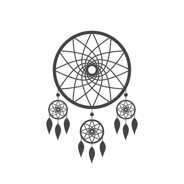 L'icona del catturatore di sogni isolata su sfondo bianco native american indian dream catcher icon