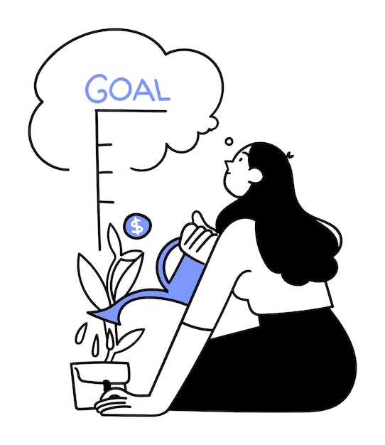 dreaming of financial goals illustration