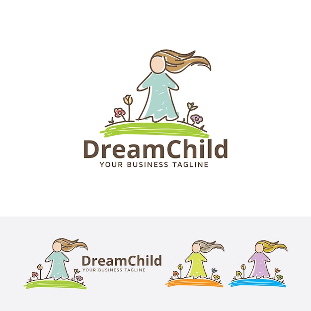 dreams child vector logo template
