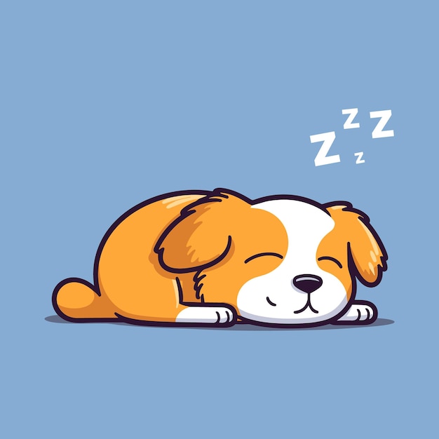 Dreamy Canine Slumber boeiend cartoon logo en mascotte voor dierenwinkels en meer