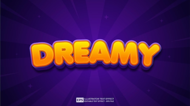 Dreamy editable 3D text effect font