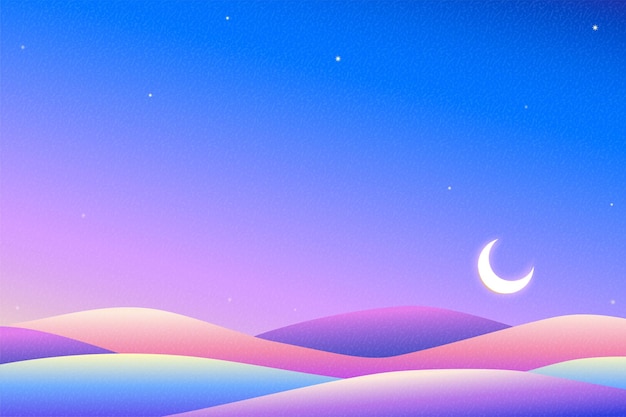 Vector dreamy neon night desert