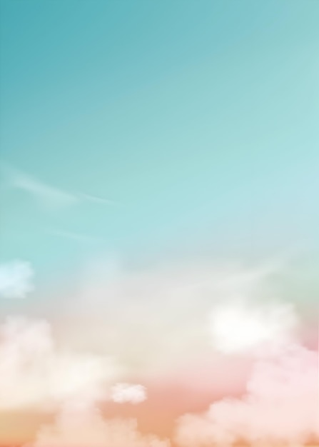 dreamy pastel sky with clouds