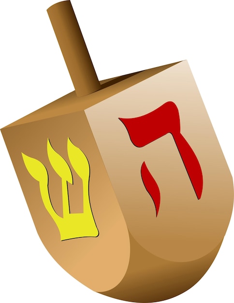 Dreidel op witte geïsoleerde achtergrond Vector