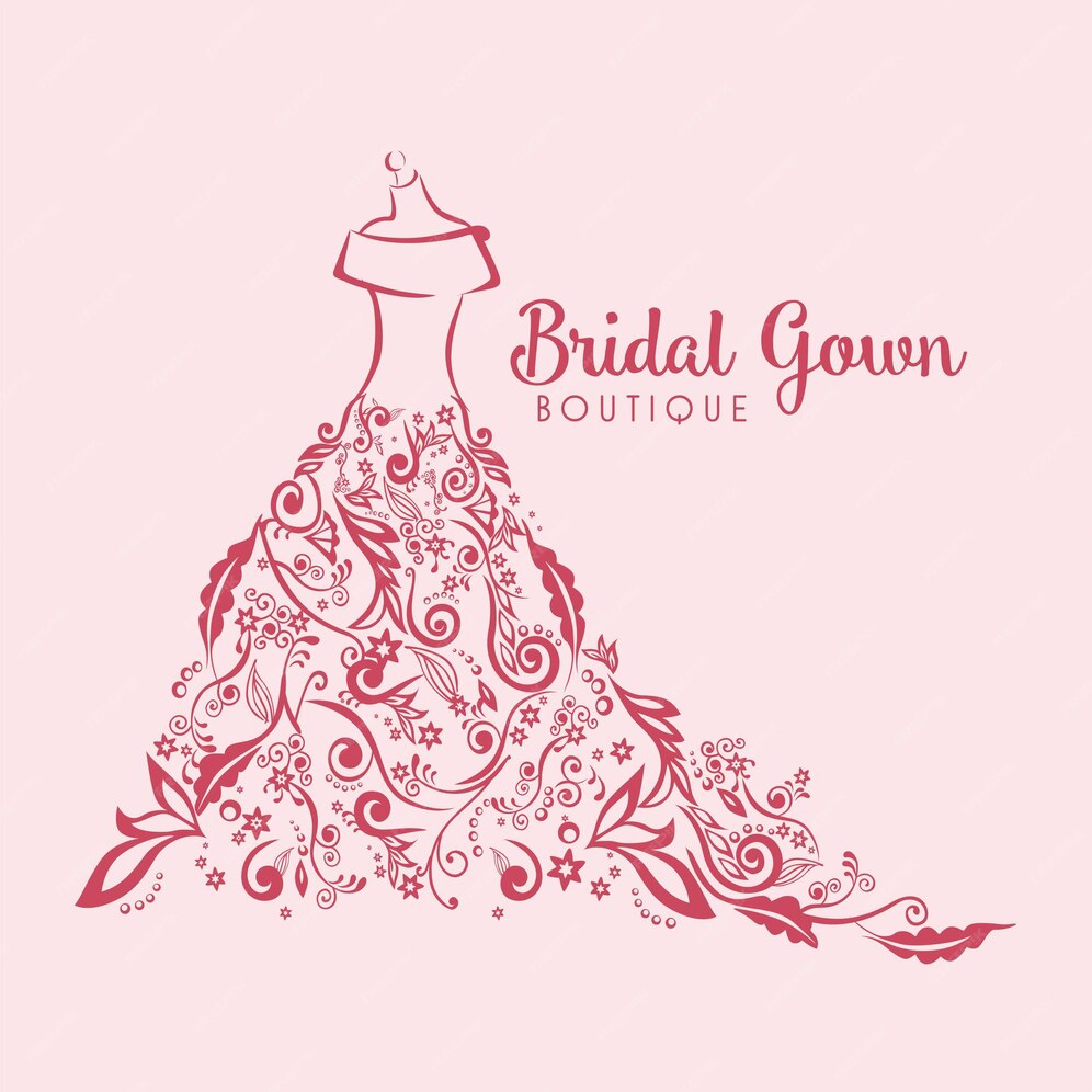 Premium Vector | Dress boutique bridal floral logo template ...