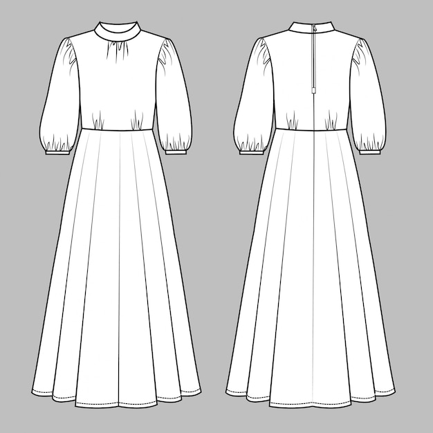 Vector dress  fashion  sketch template