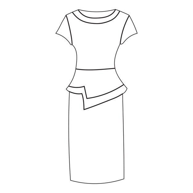 Dress fashionable sketch contour isolated