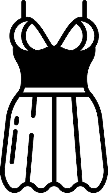 Dress glyph and line vector illustration