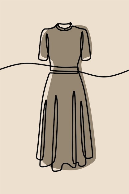 Dress oneline continuous line art