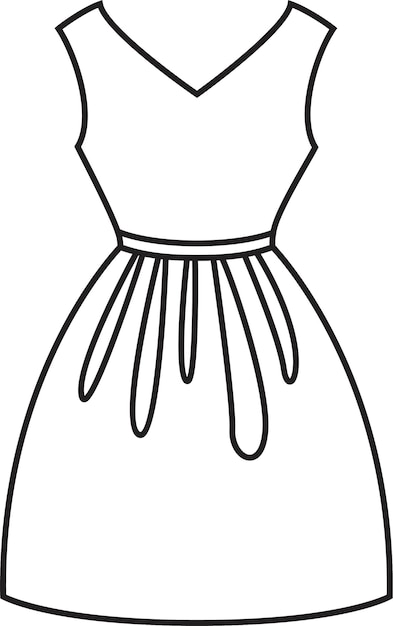 Vector a dress outline for a woman