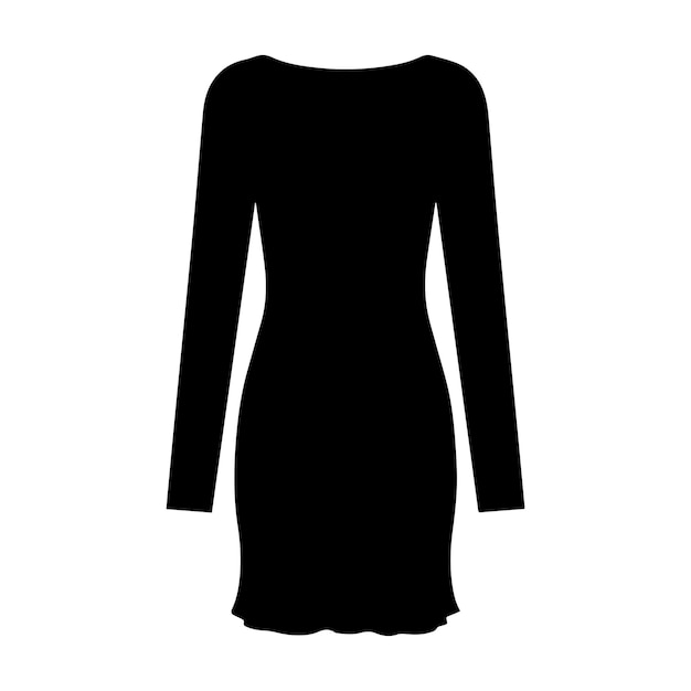 dress silhouette vector isolated black on white background