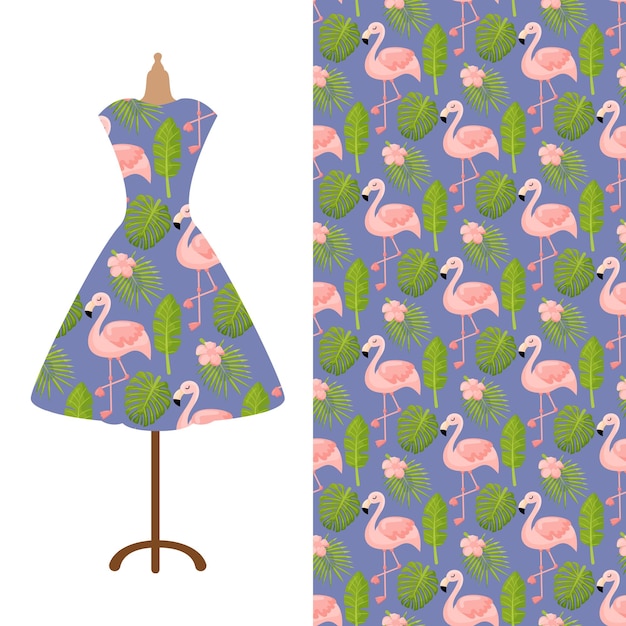 Vector a dress that has a bird on it