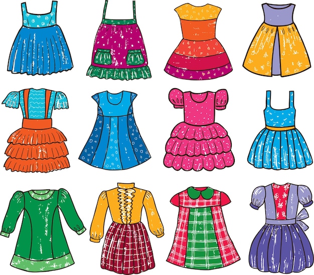 Vector dresses for a little girl