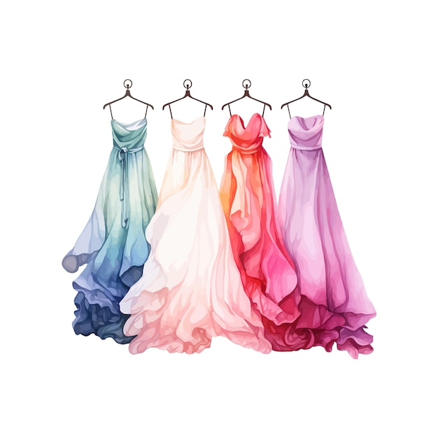 Dresses watercolor Vector illustration design