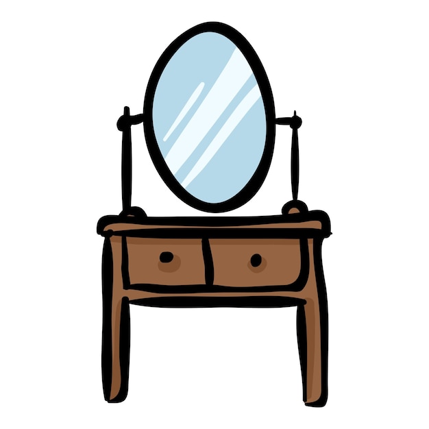 Dressing Table Hand Drawn Doodle Icon