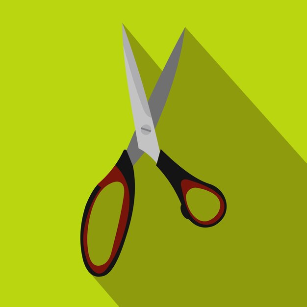 Dressmake shear flat icon on a green background