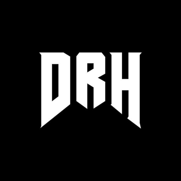 DRH ロゴ デザイン 黒と白の色合い DRH ログ デザイン DRH ベクトル DRH アイコン DRH アルファベット DRH タイポグラフィー