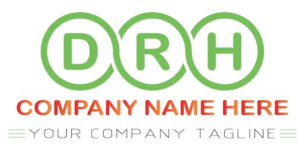 Vector drh letter logo design