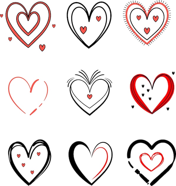 сердечный набор сердечный набор рисунка набор наклейки набор любовных элементов