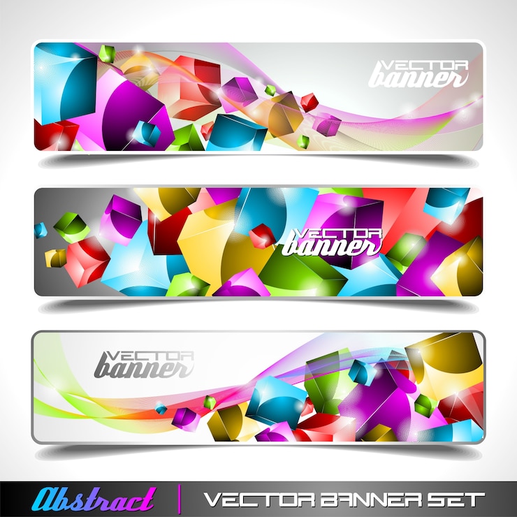 Vector drie abstracte vectorbannerachtergrond