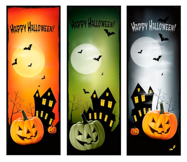 Drie halloween-banners