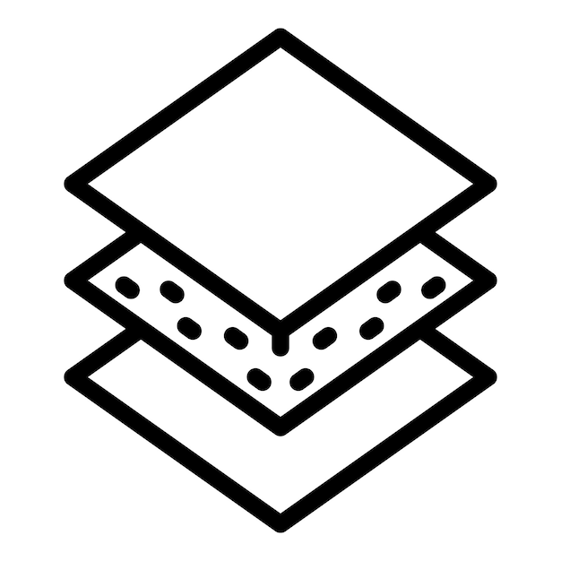 Drie lagen servet pictogram Overzicht drie lagen servet vector pictogram voor webdesign geïsoleerd op een witte achtergrond