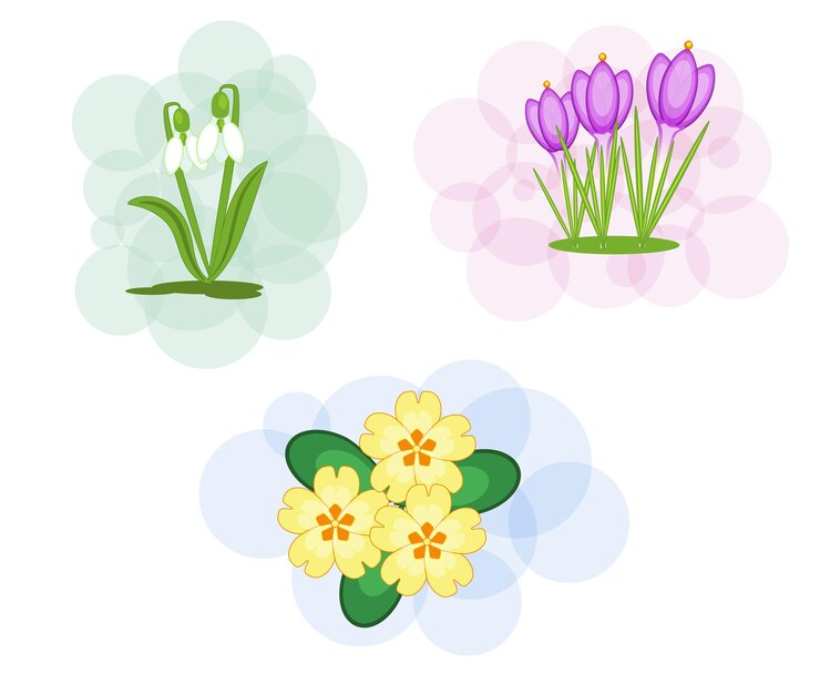 Vector drie lentebloemen
