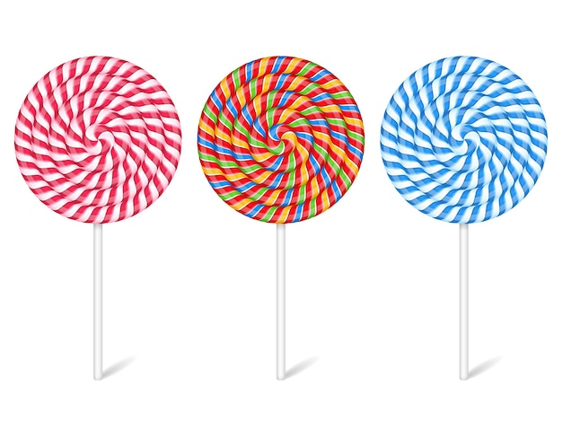 Drie lolly's op een witte achtergrond vector eps10 illustratie