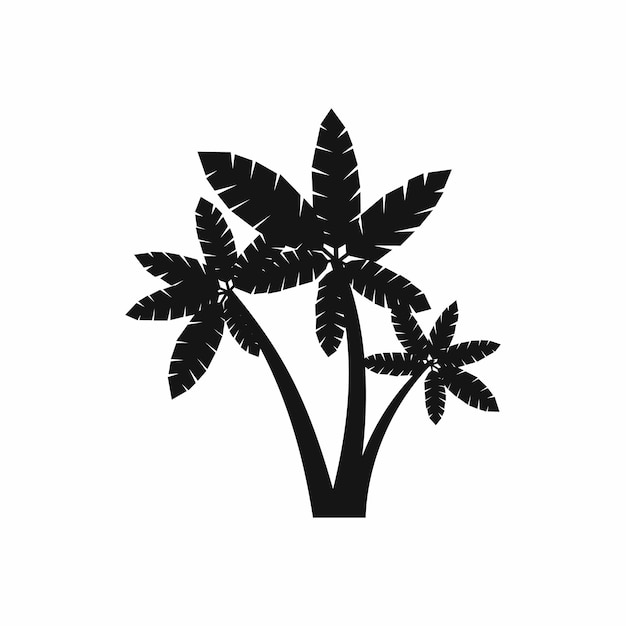 Vector drie palmbomen pictogram in eenvoudige stijl geïsoleerd op witte achtergrond flora symbool