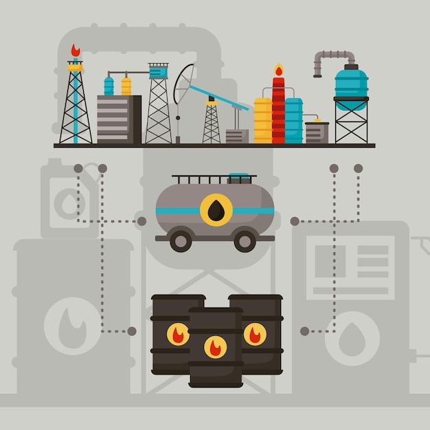 Drie pictogrammen voor de olie-industrie