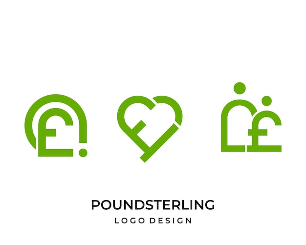 Drie pond valuta pictogram logo ontwerp.