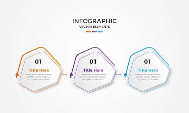 Drie stappen moderne zakelijke infographic presentatie sjabloonontwerp, 3 stappen zakelijke infographic