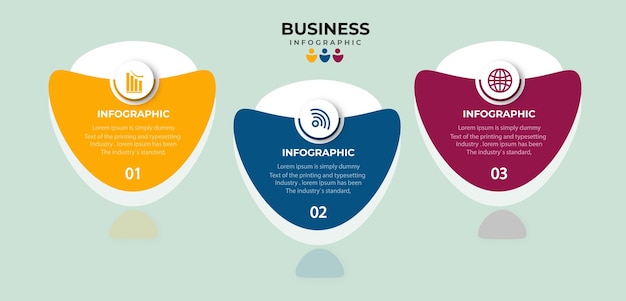 Drie stappen zakelijke infographic sjabloon vector.