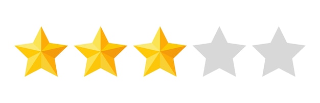 Drie sterren beoordelingsknop