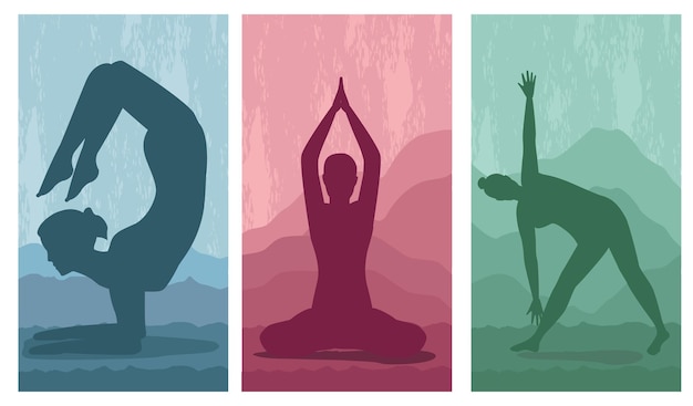 Vector drie yogaposities