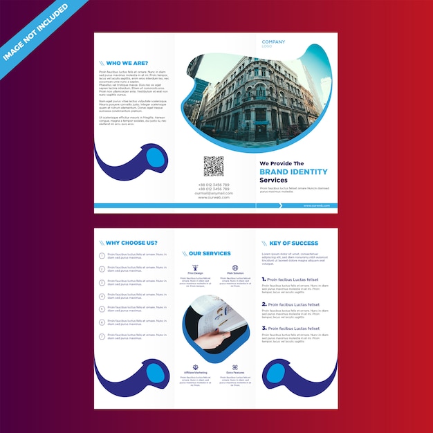 Vector driebladige zakelijke brochure ontwerpsjabloon