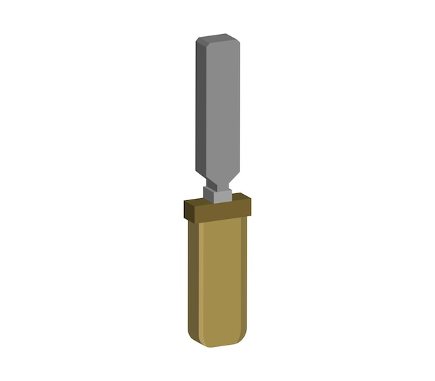 Vector driedimensionaal beitelgereedschap