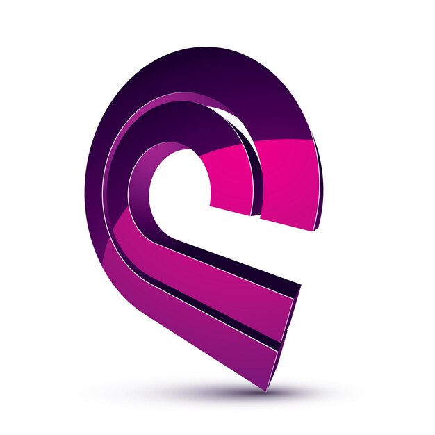 Driedimensionaal kleurrijk grafisch pictogram geïsoleerd op wit, teamwerk idee vector design element. Abstract bedrijf speciaal symbool.