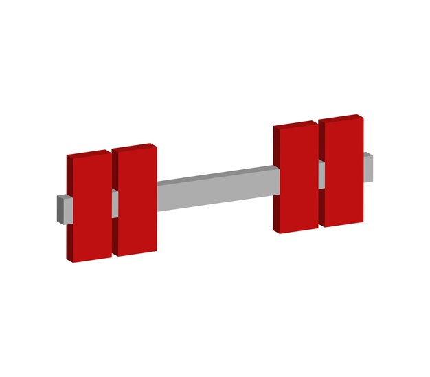 Vector driedimensionaal sportschoolgewicht