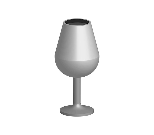 Driedimensionaal wijnglas