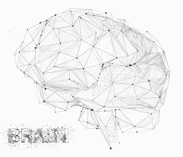 Driedimensionale vector cyber hersenen neurale netwerk megadata verwerking