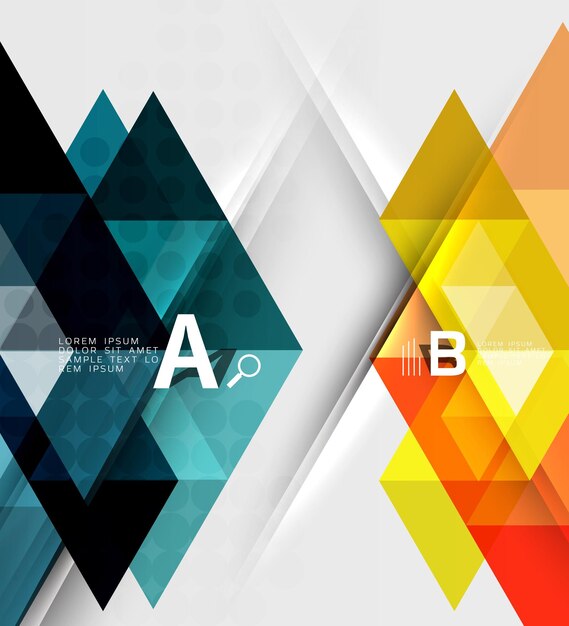 Driehoek geometrische infographic banner Vector sjabloon achtergrond voor workflow layout diagram aantal opties of webdesign