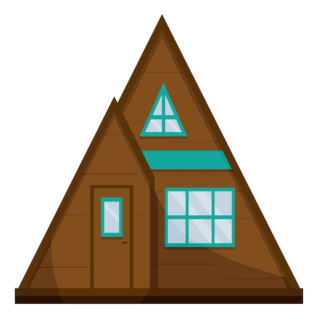 Driehoek klein huisje voor comfort kamperen in bos geïsoleerd op wit. Eco-vriendelijk rustconcept