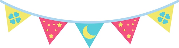 Driehoek kleurrijke leuke partij vlaggen illustratie speciale vector stijl