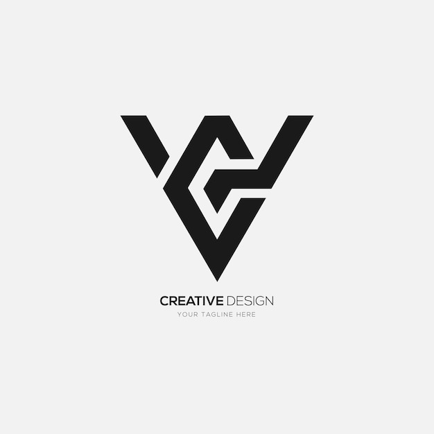 Driehoek letter CV of VC modern logo