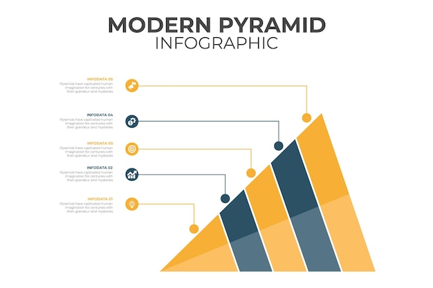 Driehoek piramide grafiek infographic vlakke vector diagram