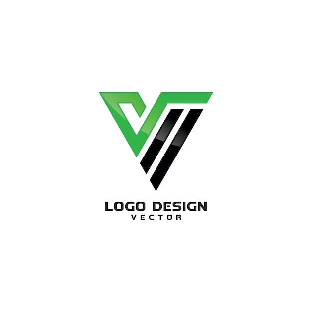 Vector driehoek v brief line art logo design vector