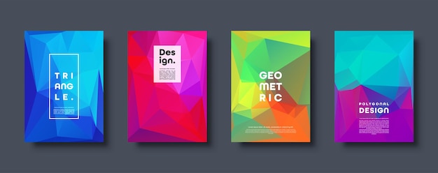 Driehoek veelhoekige abstracte achtergrond kleurrijke gradiënt ontwerp lage poly vorm banner vector