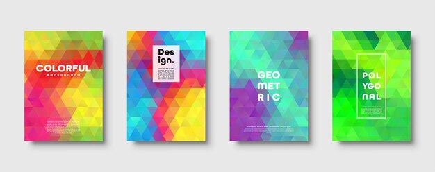 Driehoek veelhoekige abstracte achtergrond kleurrijke gradiëntontwerp lage poly vorm banner vector