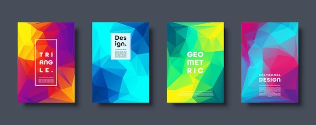 Driehoek veelhoekige abstracte achtergrond kleurrijke gradiëntontwerp lage poly vorm banner vector
